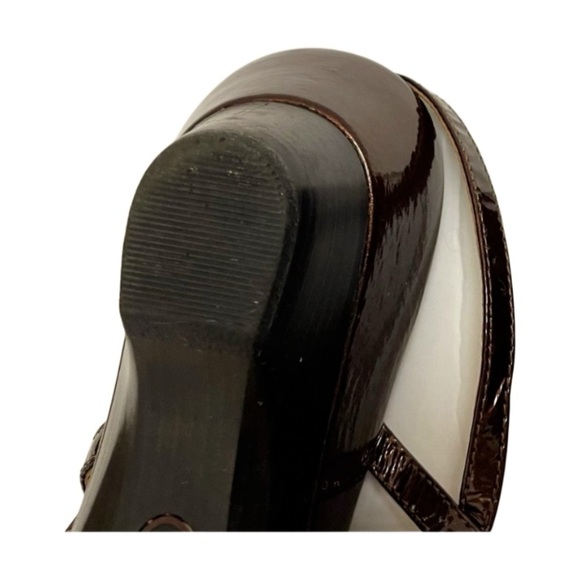 Sofft Patent Leather Open-Toe Wedge Sandal _ Wine _ Size 8M - Picture 6 of 8